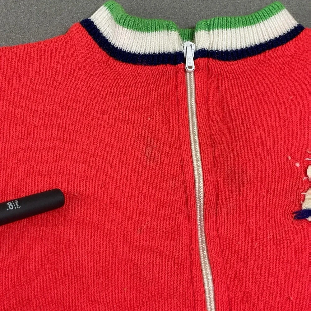 Vtg 70s Handmade One‎ Pc Jumpsuit Soft Spun boy knit 18 month Football Helmet
